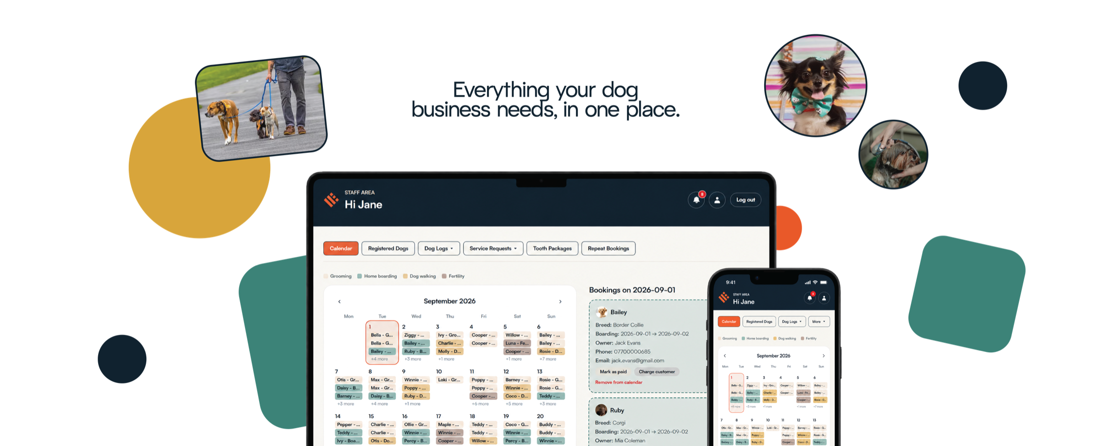 Everything your dog business needs, in one place